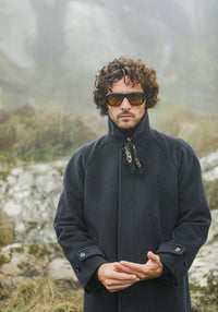 Manteau Balmaccan Laine & Cachemire Marine